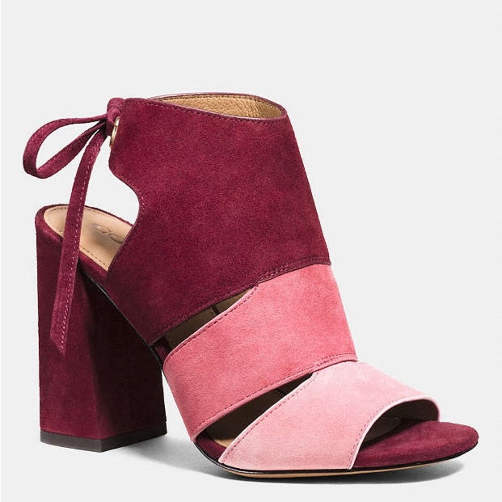 Coach Minetta Colorblock sandals size 8 Suede upper Leather lining and footbed